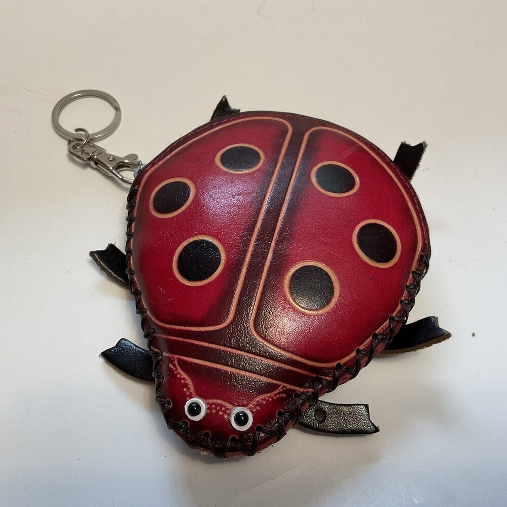 Ladybug Handmade Genuine Leather Coin Purses 4x5x2
